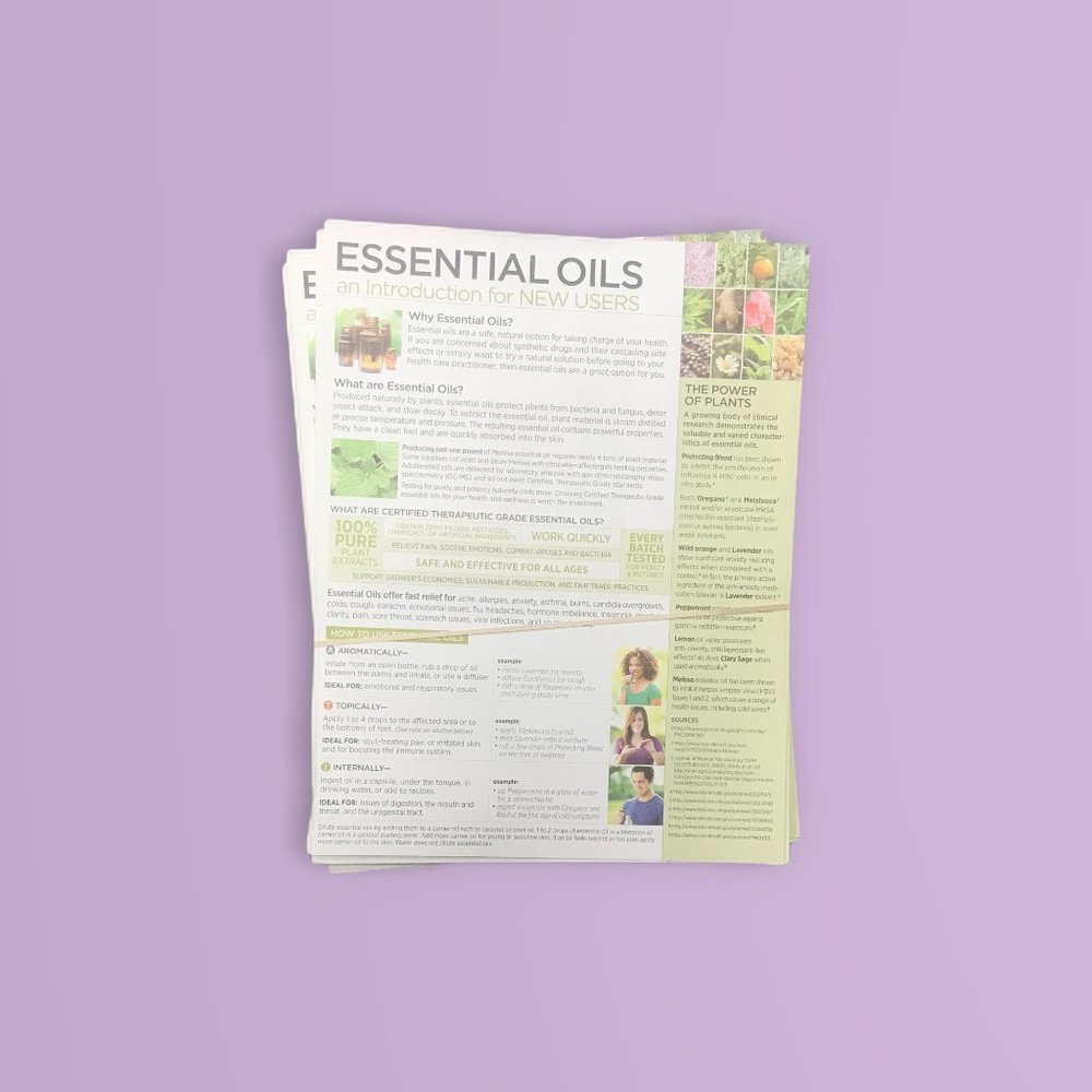 Essential oils an Introduction for new users tear pad sheets